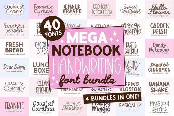 Mega Notebook Handwriting Bundle: Your Go-To Font Collection